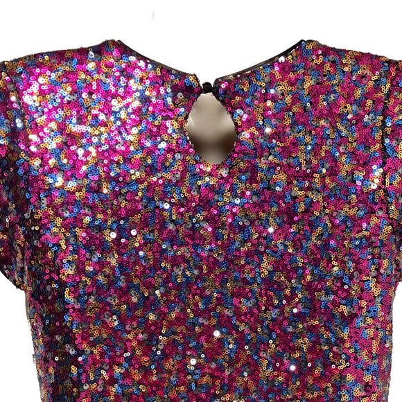 NWT Three Pink Hearts Sequin Dress Size: XL - Picture 4 of 9